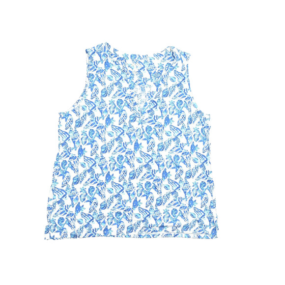 Lilly Pulitzer Shell Collector Blouse Top Sleeveless Womens Plus Size XXL NWT - Picture 1 of 8